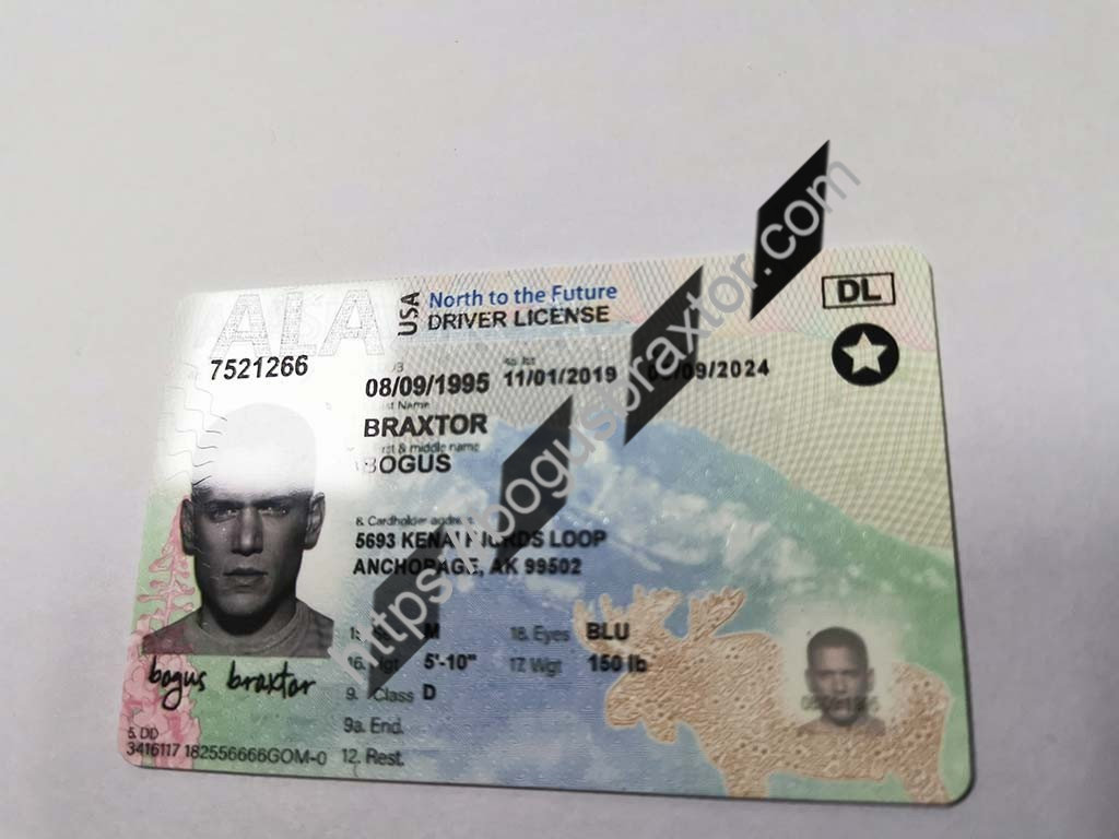 Alaska Fake ID Bogus Braxtor Scannable Fake ID Cards