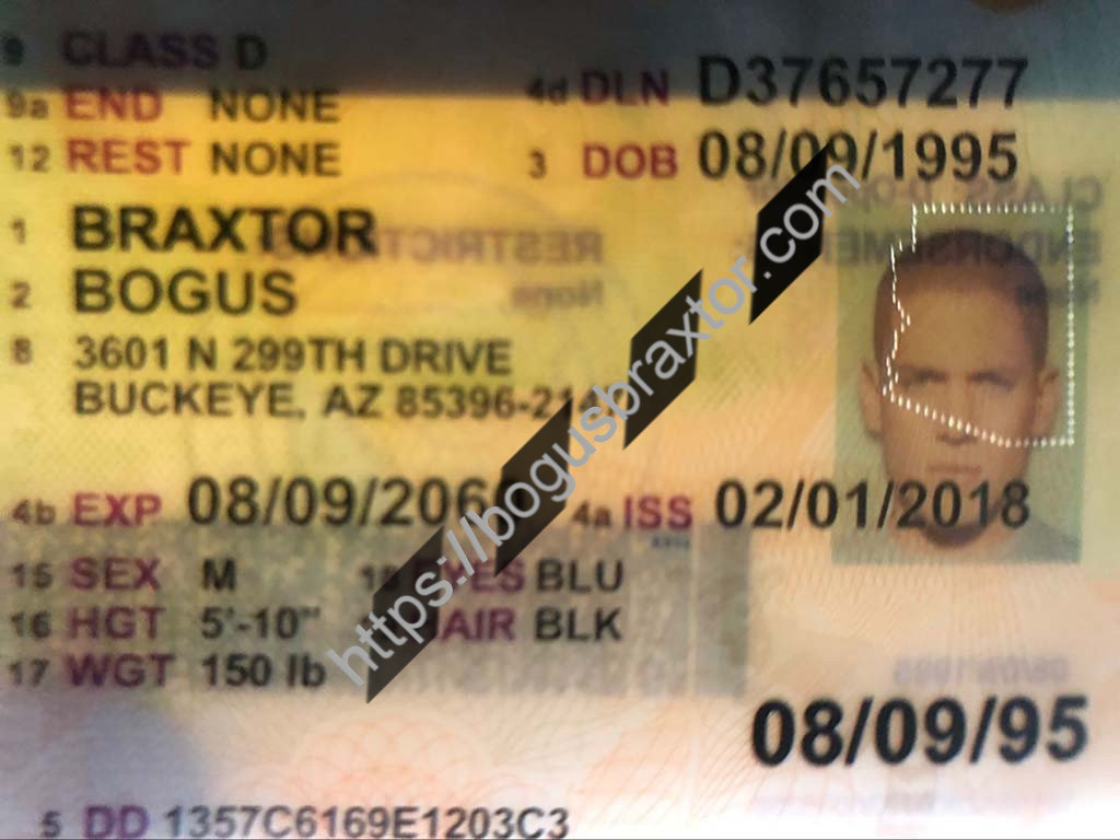 Arizona Fake ID Bogus Braxtor Scannable Fake ID Cards