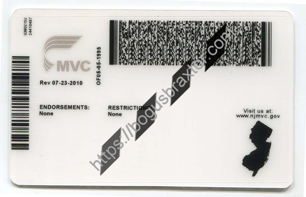 New Jersey Fake ID Bogusbraxtor