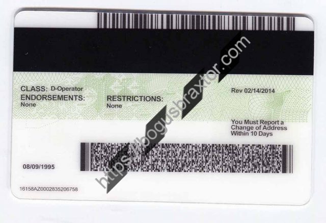 Bogus Braxtor Fake ID - Scannable Fake ID Cards