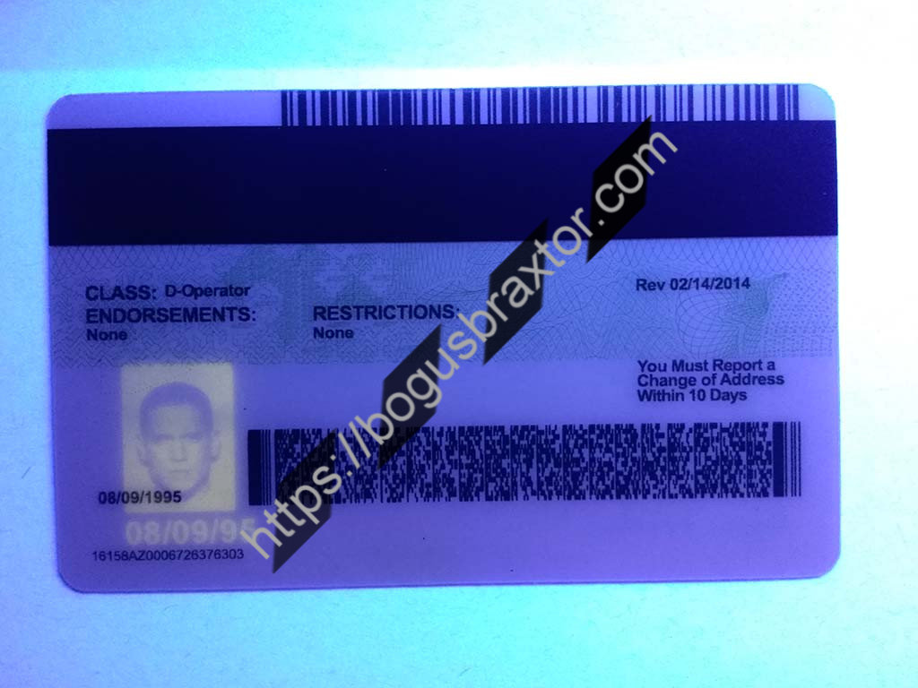 Arizona Fake ID Bogus Braxtor Scannable Fake ID Cards