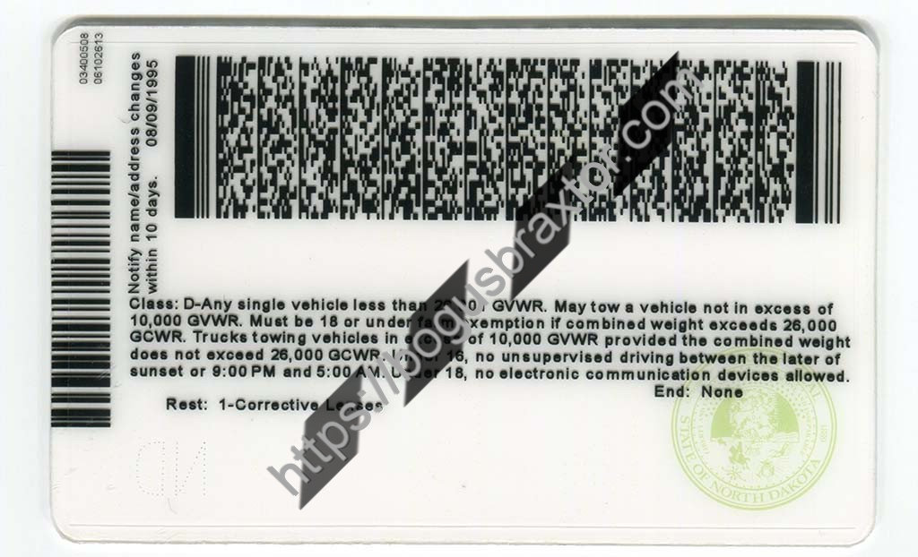 North Dakota Fake ID Bogusbraxtor